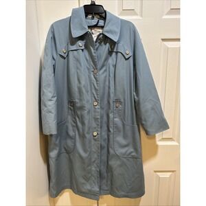 Misty‎ Harbor Womens Coat 14 1/ 2 Reg Blue Vintage Overcoat Raincoat USA Elegant
